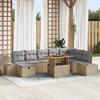 VidaXL 9-Piece Garden Sofa Set with Cushions Beige Synthetic Rattan 3360067
