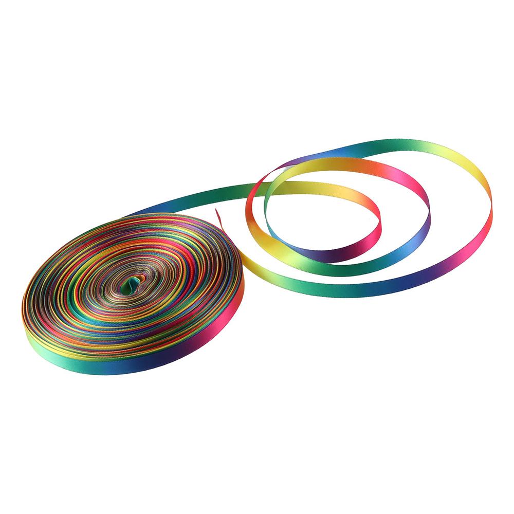 Сделай сам Рафия Пряжа Тай-дай Радуга Атласная Двусторонняя Лента Тай-дай Радужная Градиентная Лента