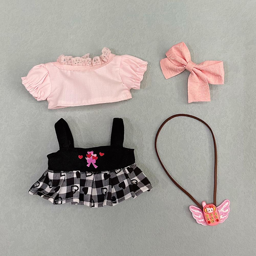 20 см хлопковый комбинезон для кукол из мультфильмов, сменный наряд для плюшевых кукол, аксессуары для игрового домика, мини-одежда