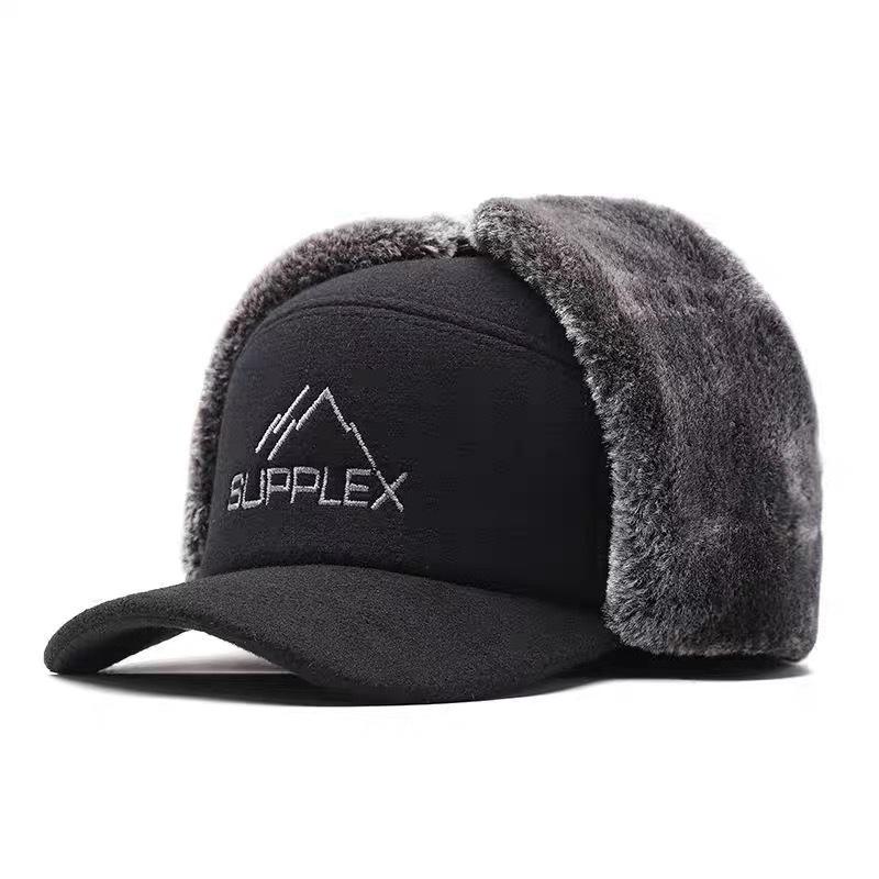 Warm Hat For Men Cold And Windproof With Thick Fleece Winter Dad Ear Protection Baseball Cap Middle-Aged And Elderly Duckbill Cap