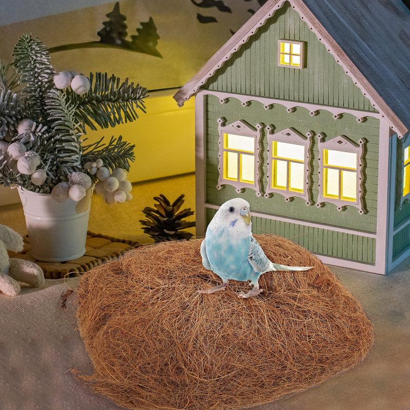 Coconut Fiber Bird Nest Pad Comfortable Bedding Natural Nesting Material for Small Birds Small Animals Nest Building Planters