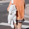 Супер милый модный белый кот сумка плюшевый рюкзак для девочки чисто ручной работы имитация кота сумка для покупок подарки на день рождения для детей