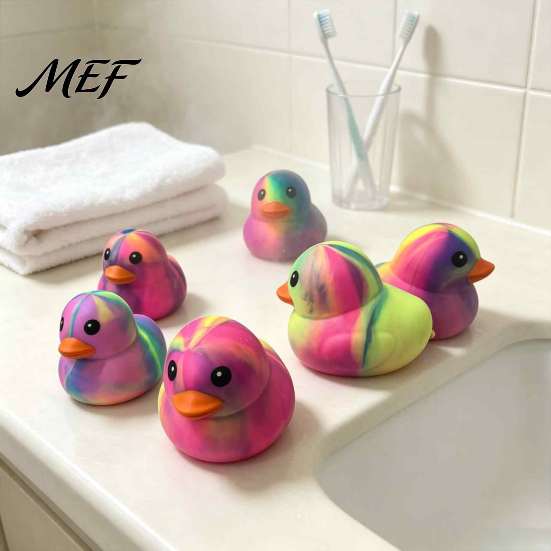 Duck Squeeze Toy Rainbow Stress Relief Toy, Slow Rise Colorful Decompression Soft Gradient Sensory Fidget