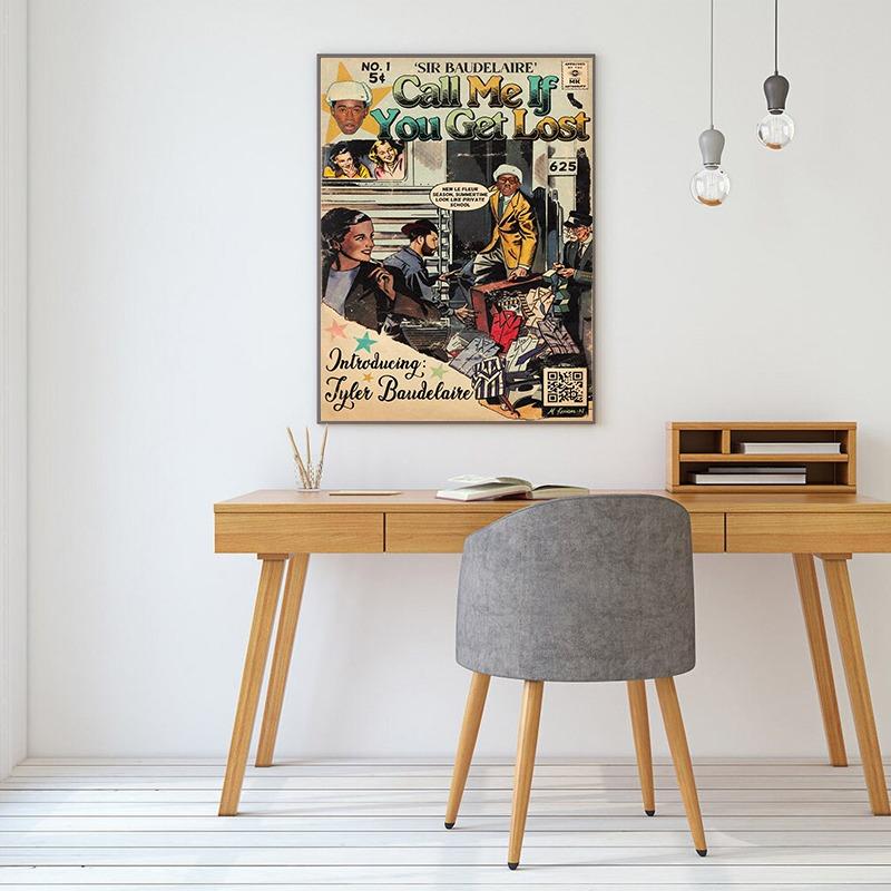 Рэп-певец Винтажный комикс-постер Канье Мак Миллер Weeknd Комикс-принты на холсте Декор для стен Поклонники рэп-поп-музыки Художественный декор для дома