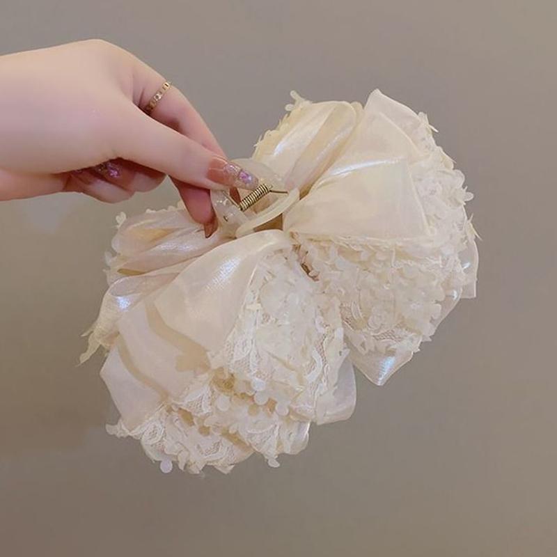 Elegance Temperament Large Claw Clip Multilayer Bow Hair Clips Ponytail Hairpin Women Hair Accessories