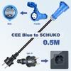 7.2KW CEE Blue Power Female Plug to 3.6KW EU Schuko Plug Adapter 32A to 16A Electric Vehicle Charging Adapter For EV Charger