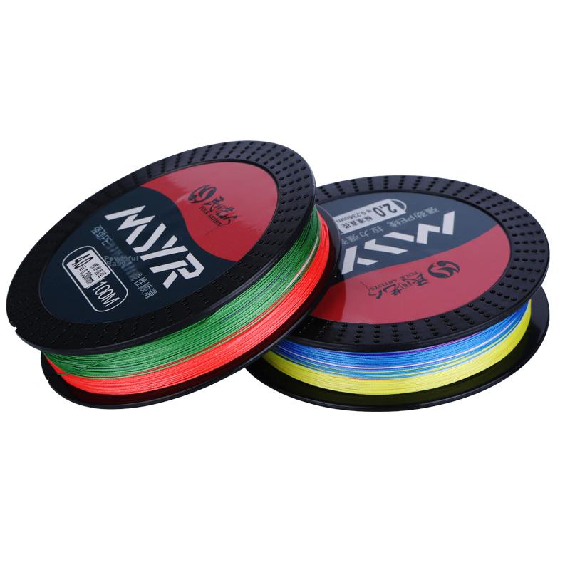 8-Strand PE Fishing Line, 100 Meters, Colorful High-Strength Bass Fishing Line, Lure Line, Casting Rod, Sea Fishing Rod, Raft Fishing Line, 4.0 Size
