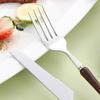 Маленькая талия из нержавеющей стали 304, ручка из дерева, яркий нож из дерева куриного крыла, вилка и ложка, западная посуда, набор из четырех предметов: нож для стейка и вилка
