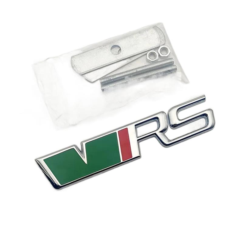 AHUQ1 3D Metal Silver Black VRS Logo Emblem Car Mudguard Badge Trunk Decal for Skoda Fabia Kodiaq MK2 MK3 A7 A5 Sticker