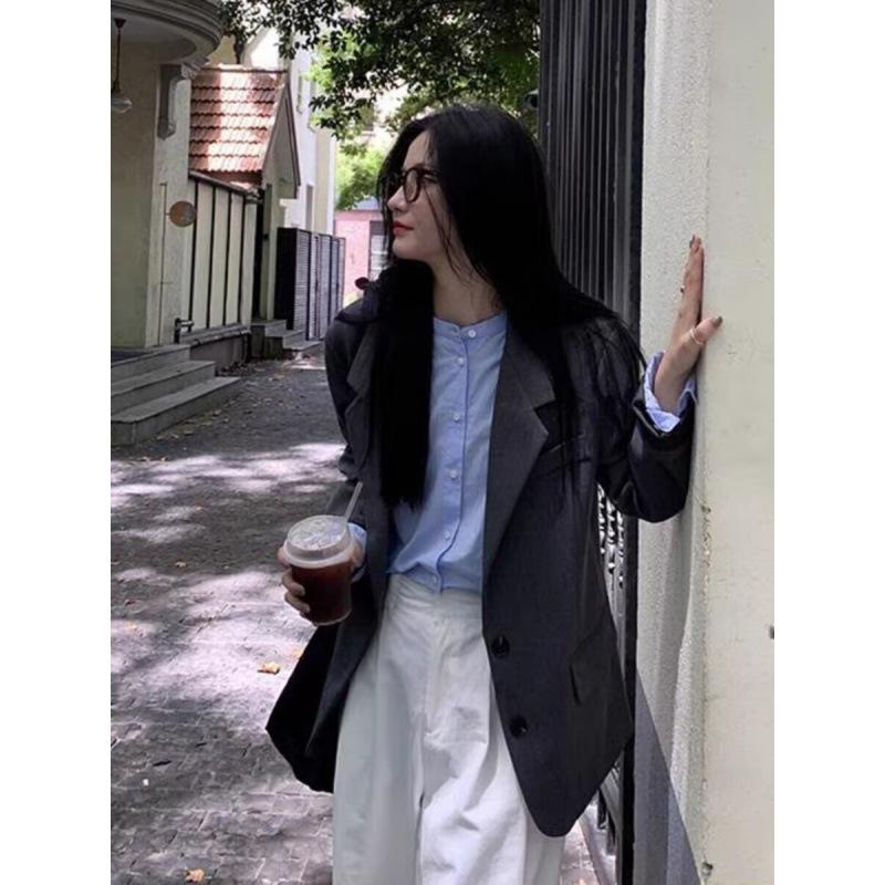 Удобная и универсальная белая рубашка с круглым вырезом, женская блузка с длинными рукавами, ретро-дизайн, Sense Niche Bubble Ins, темперамент, элегантный модный топ