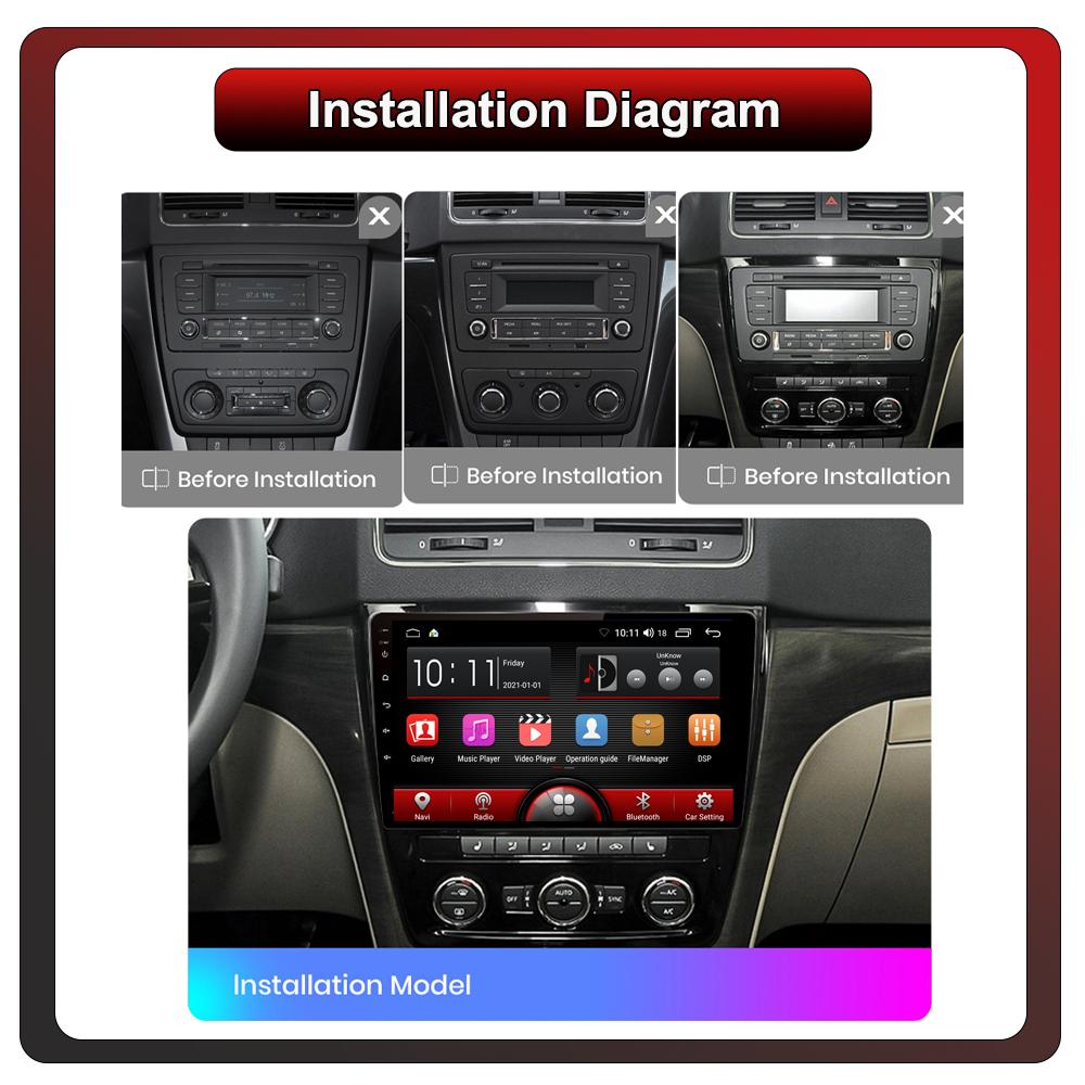 2Din Android Car-Play Car Radio,Skoda Yeti 2009-2018,Multimedia Player Head Unit Stereo GPS Navigation BT WIFI,2+32GB
