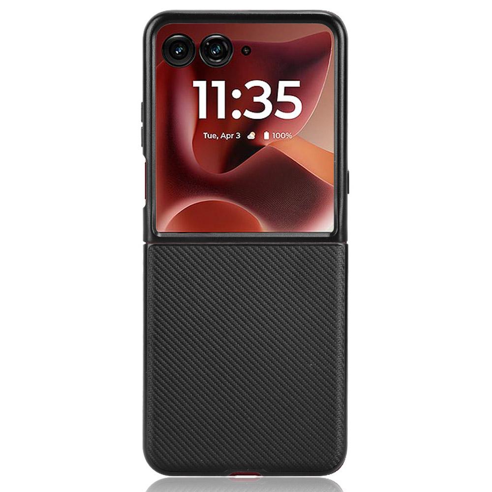 Чехол для Motorola Razr 60 Ultra 5G с текстурой углеродного волокна, ударопрочный, из ПУ + ПК, чехол для телефона