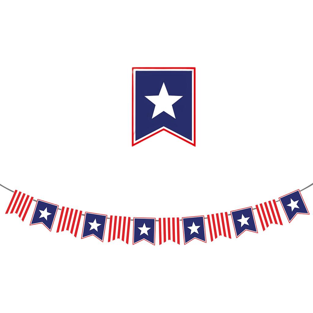 American Independence Day Letter Banner Decoration Holiday Party Layout Pull Flag