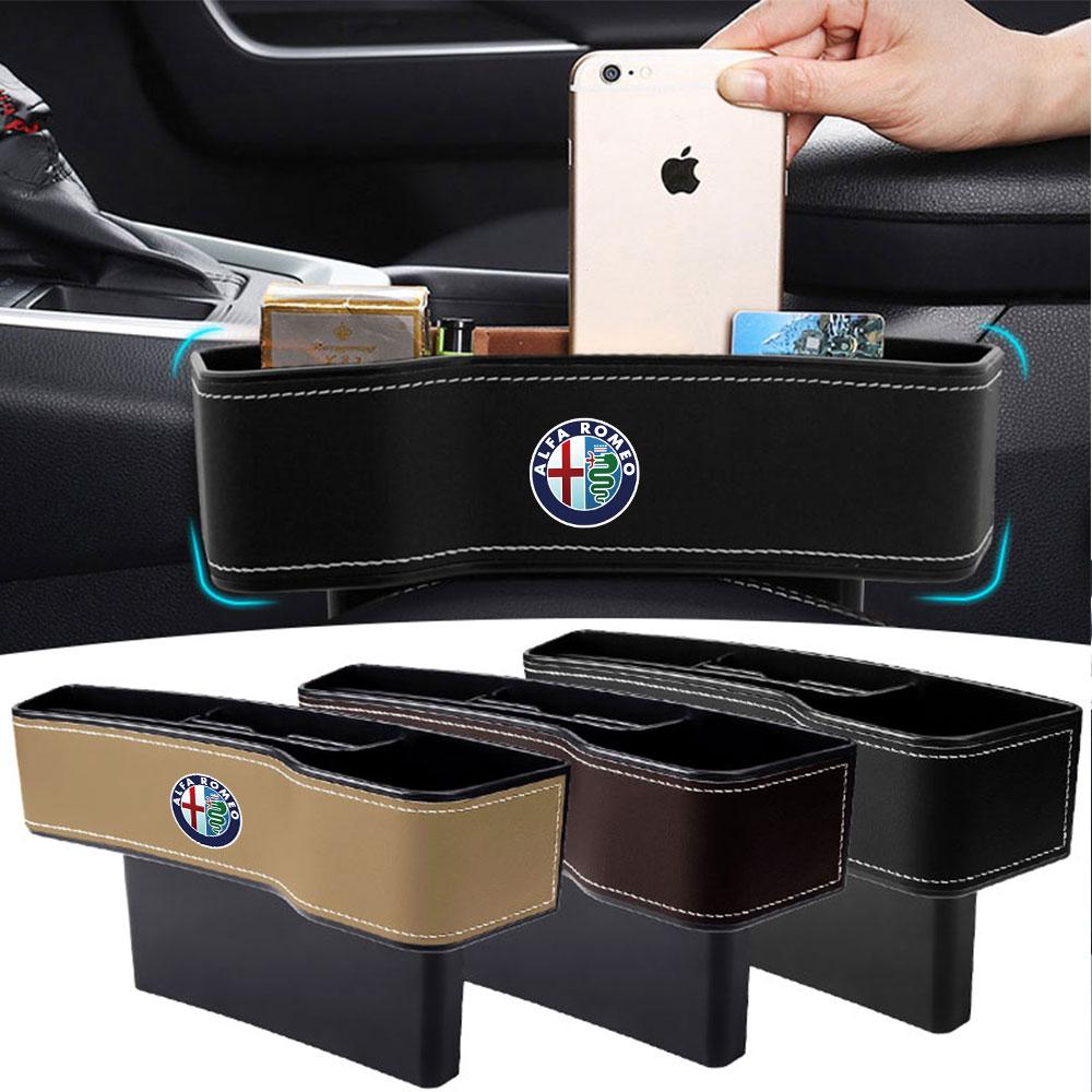 Leather Car Seat Gap Storage Box Seam Filler Organizer Auto Accessories For Alfa Romeo 159 Giulietta Giulia 147 156 Mito Stelvio