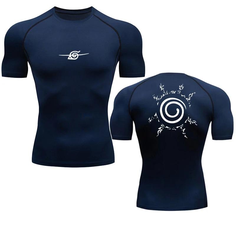 Camisas de compressão masculinas anime esporte secagem rápida ginásio tshirts fitness topos t verão outono masculino