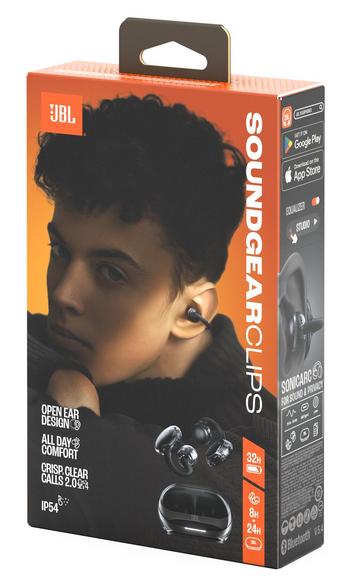 Jbl soundgear clips ghost edition wireless headphones black