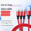 Nylon Braided 3-in-1 Fast Charging Cable for Apple, Android, Type-C.