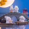Chinese Style Bunny Micro Landscape Cartoon Bunny Statue Mooncake Rabbit Ornament  Fairy Garden