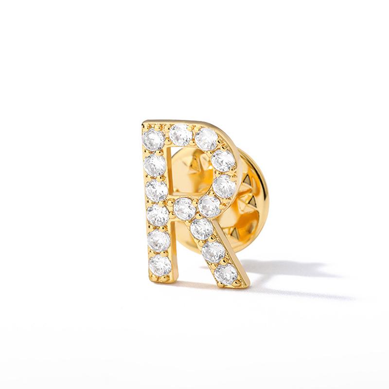 A-Z Letter Brooches For Women Initial Name Brooch Pins For Suit Shirt Collar Accessories Brooch Jewelry