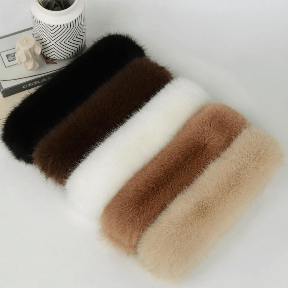 Soft Plush Cross Scarf Fake Fox Hair Fur Neck Warmer Temperament Faux Fur Scarf  Women