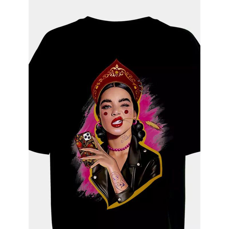 Western Style New Fashion Street Casual Loose Print Short sleeve T-shirt Top Printed T-shirt Top