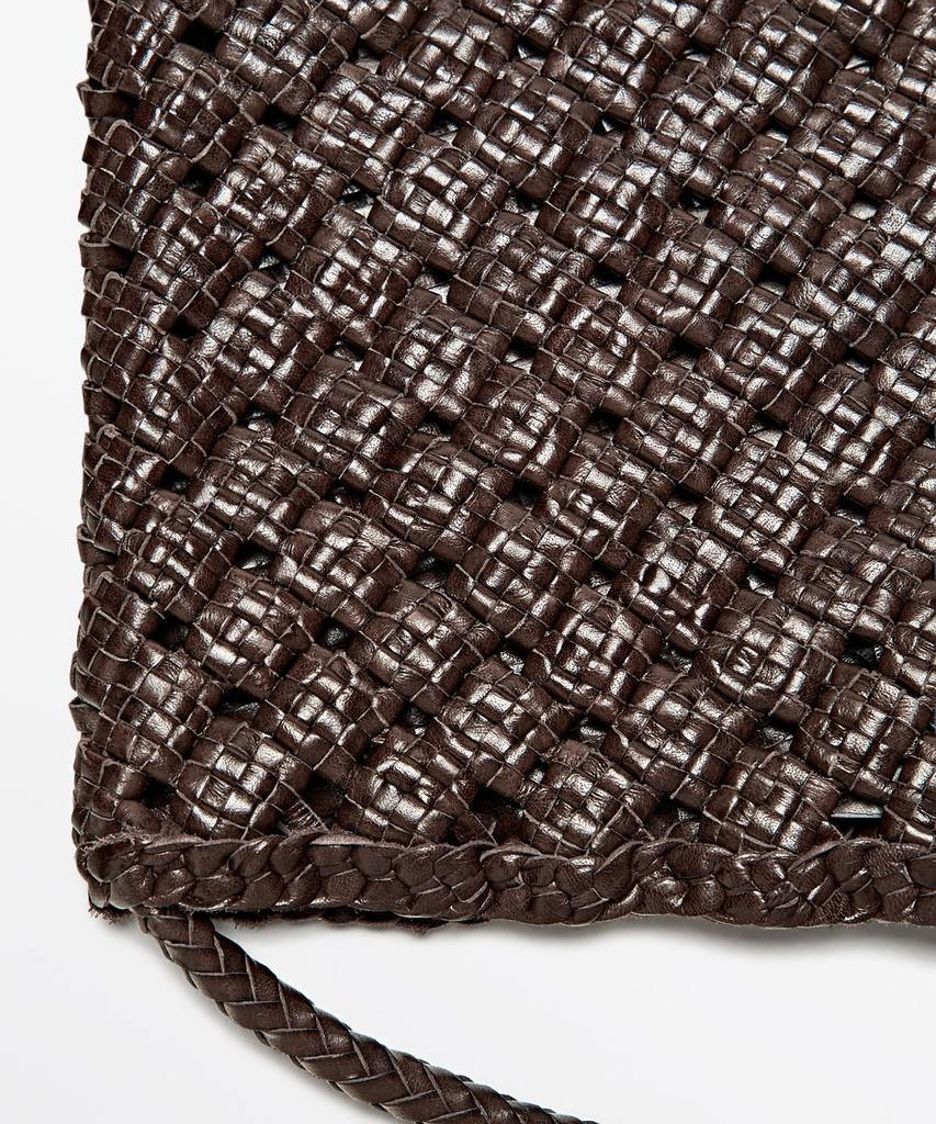 Massimo Dutti Medium Braided Napa Leather Bag