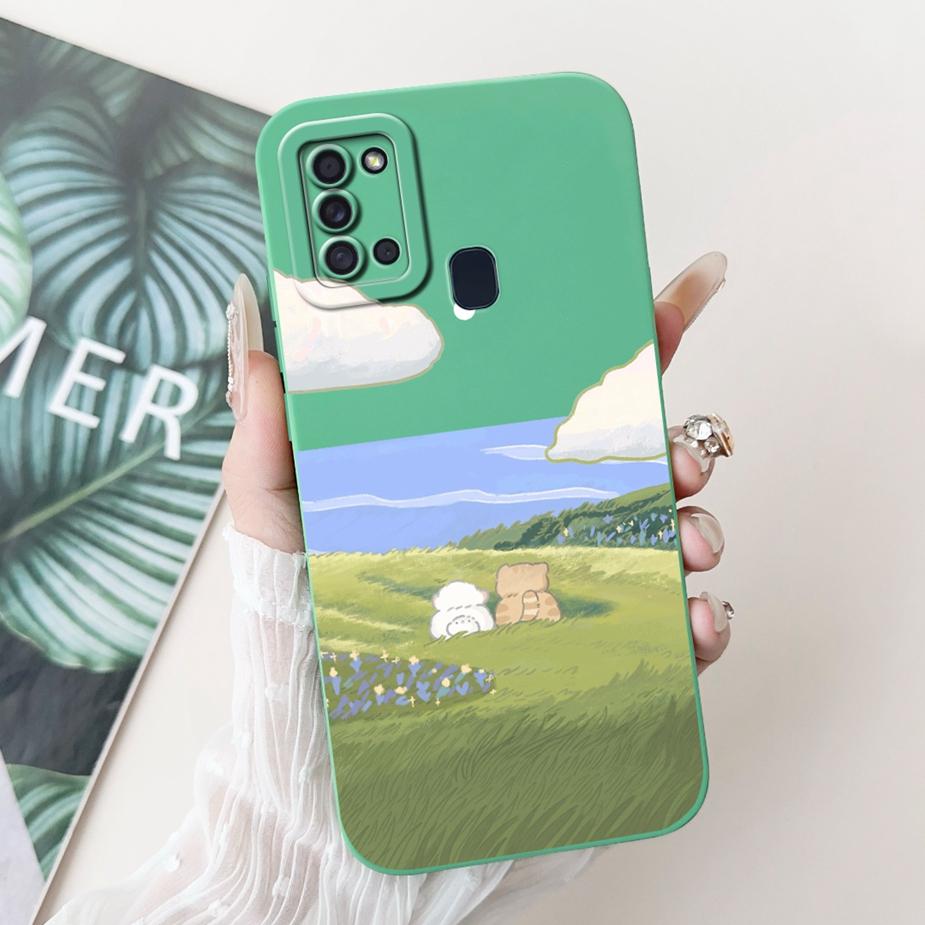Чехол для Samsung Galaxy A21s SM-A217F Новый модный чехол с рисунком в виде мультфильма Ударопрочный чехол для телефона Samsung A21s A 21 s Мягкий чехол