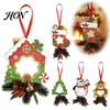 Handmade Wooden Ornaments Christmas Tree Ornaments, 2D Stocking House Shaped Photo Frame Hanging Decorative Wood Crafts Decor, Xmas Ornament