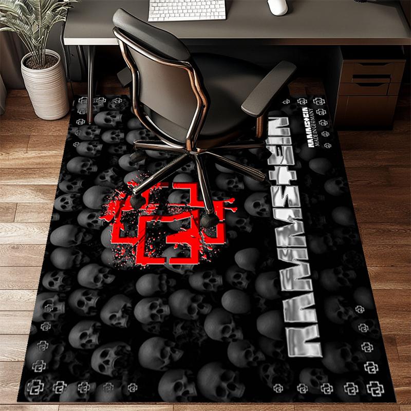 Ramm-stein Skulls And Logo Area Rug Suitable for Indoor And Outdoor,Carpets for Kitchens, Homes, Offices, Living Rooms,Home Decor,Christmas Gift