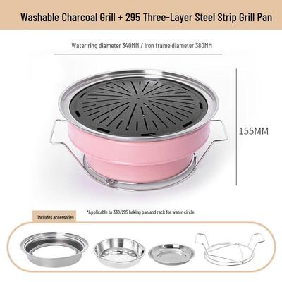 Washable Charcoal Clay BBQ Grill with 3-Layer Steel Grate