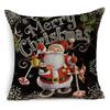 Festive Christmas Xmas Linen Cushion Cover With Elegant Single Side Printing Design
