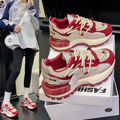 Мода 2025 Весна и Осень Горячие продажи Женские высокие кроссовки на шнуровке с круглым носком Повседневная удобная спортивная обувь на плоской подошве для женщин