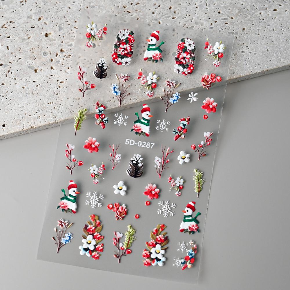 1 шт. 3D-наклейки с цветами для ногтей, весенние цветочные листья, самоклеящиеся слайдеры, наклейки для художественного маникюра для украшения
