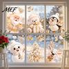 Christmas Party Window Supplies 6Pcs Clings, Xmas Reusable Double Sided Snowman Winter Holiday Decor Snowflake Clings for Decorations Home Office