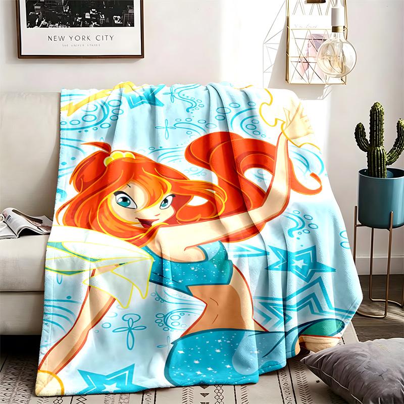 Winx Club Theme Blanket Suitable For The Sofa Camping And Travel Made Of Soft Flannel Material An Ideal Gift For Occasions Such As Birthday
