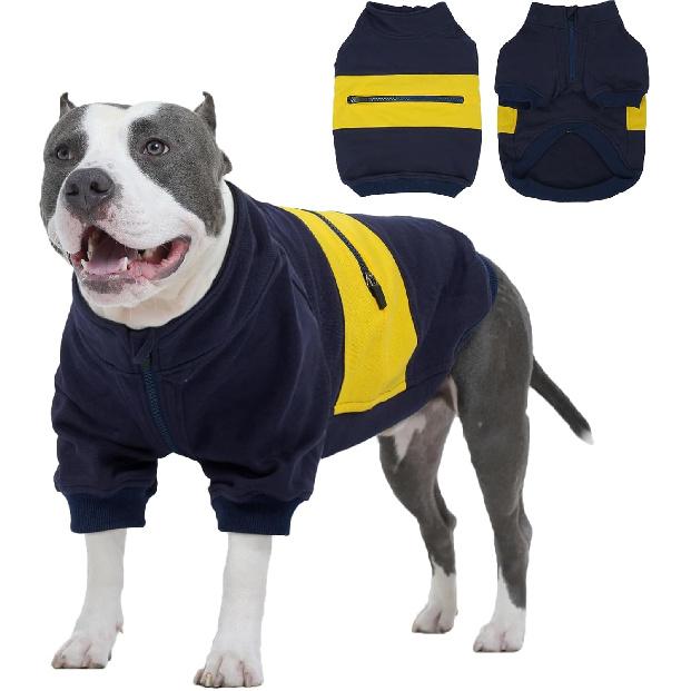 Kuoser Dog Sweatshirt, Winter Fall Warm Dog Sweater for Small Medium Sized Dogs Girl Boy, Cold Weather Pet Sweatshirts with Pocket Soft Doggie