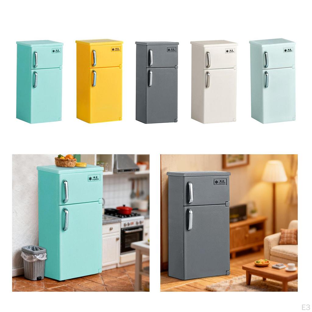 1:12 Мебель для кукольного домика Холодильник Аксессуары для кукольного домика Сцена из жизни Сделай сам Игрушка для ролевых игр для детей 3+