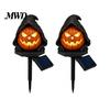 Auto on Off Light Solar Halloween Pumpkin Garden Stake Light, Waterproof Resin LED Outdoor Festival Decor Lantern, Spooky Yard Lighting for Patio Lawn