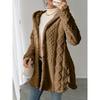 Autumn and Winter Hooded Solid Color Cardigan Button Long Sleeved Casual Fleece Jacket