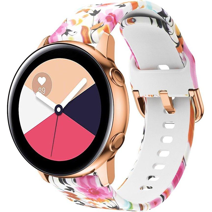 Universal Silicone Strap 22mm, Bird and Flower