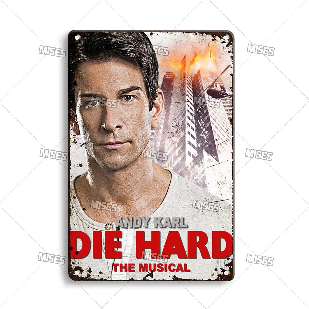 MISES Movie Die Hard Metal Poster Metal Tin Sign Nostalgic Metal Sign Home Cafe Man Cave Industrial Decor Rusty Metal Plate