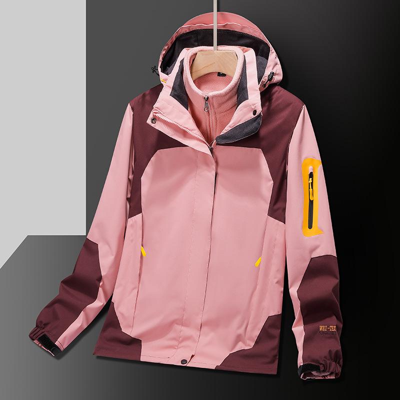 Куртка осенне-зимняя три-в-одном съемный комплект из двух предметов водонепроницаемая и дышащая куртка для альпинизма на открытом воздухе плюс бархат