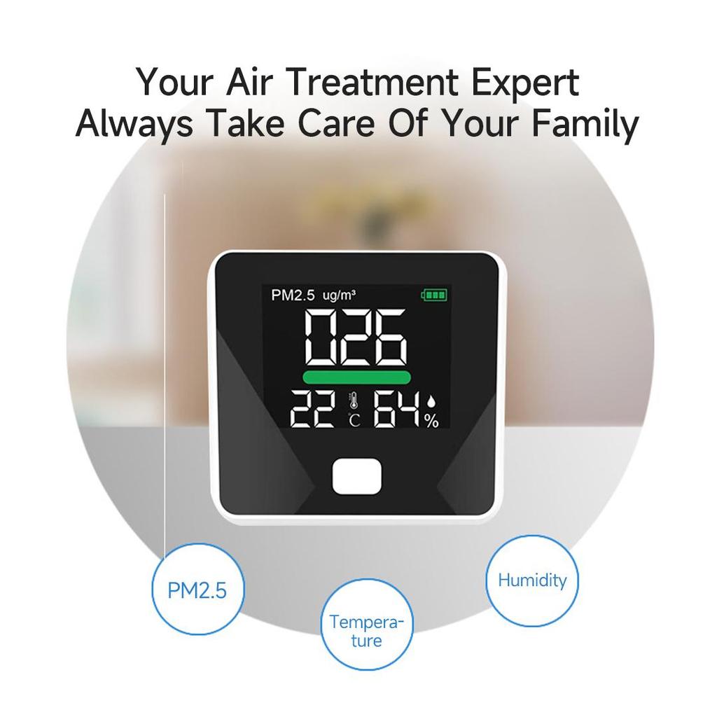 Dienmern PM2.5 Detector with Temperature and Humidity Dispaly Fast And Precise Laser Sensor Air Quality Monitor