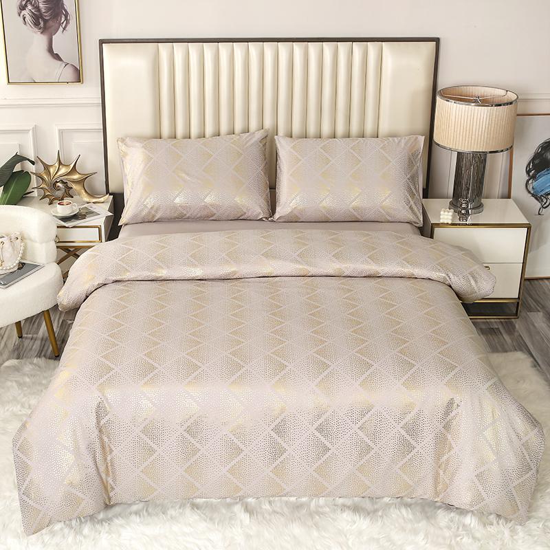 Комплект постельного белья с аппликацией из золотистого мрамора и художественной текстурой King Queen Double Full Twin Single Size