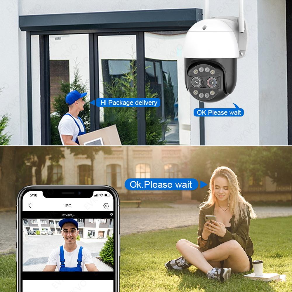 IP-камера 8MP 4K 8X с оптическим зумом, Wi-Fi, камера видеонаблюдения, цветная камера ночного видения с двумя объективами, IP66, камера наружного наблюдения