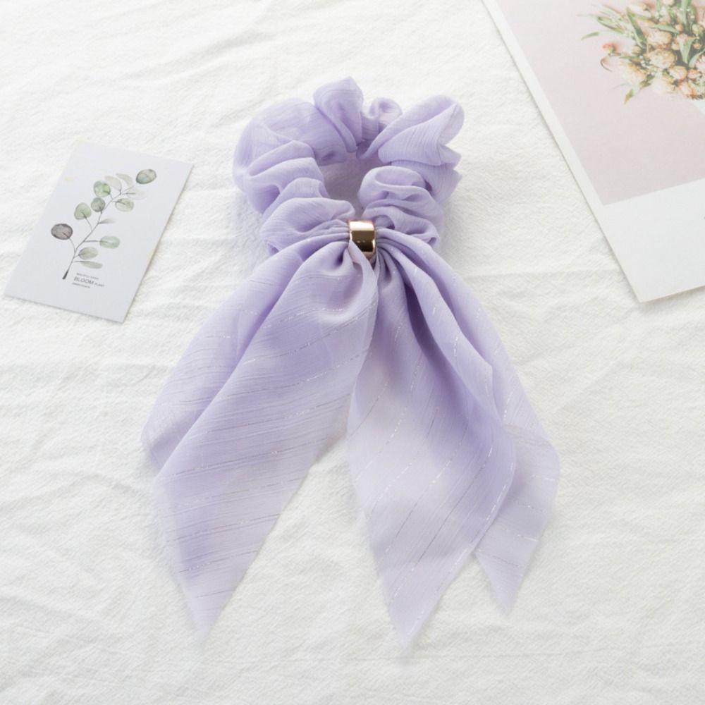 Женские длинные резинки для волос с бантом из ленты для девочек, держатели для хвостиков, повязки на голову из веревки, новые шифоновые кружевные петли для волос