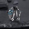Luxury Gun Black Cubic Zircon Ring Creative Vine Ring Classic Wedding New Dazzling Ladies Accessories Jewelry