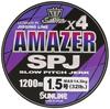 SUNLINE PE Saltimate Amazer x4 SPJ Amazer Slow Pitch Многоцветный Размер 4-жильная леска, (Saltimate Джирк), 1200м, 5-цветный (с маркировками), 1,5