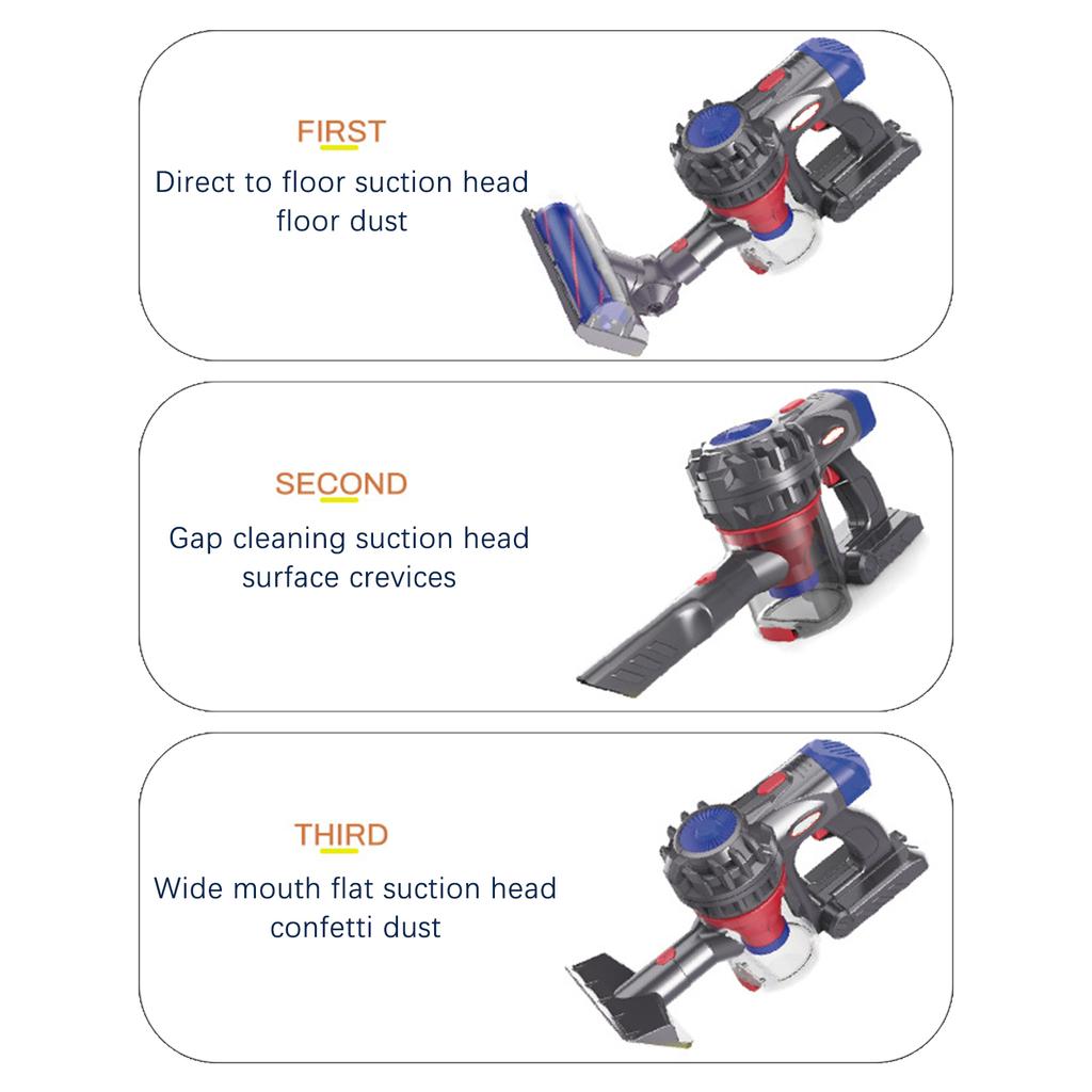 Vacuum Toy Set Easy To Assemble Safe Fun Simulation Electric Vacuum Cleaner Toy For Kids