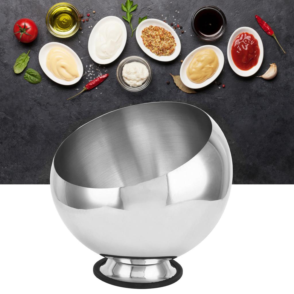 Миска для соуса "шведский стол", миска для приправ, нержавеющая сталь, контейнер для приправ в ресторане, соусница с основанием, серебряная настольная миска